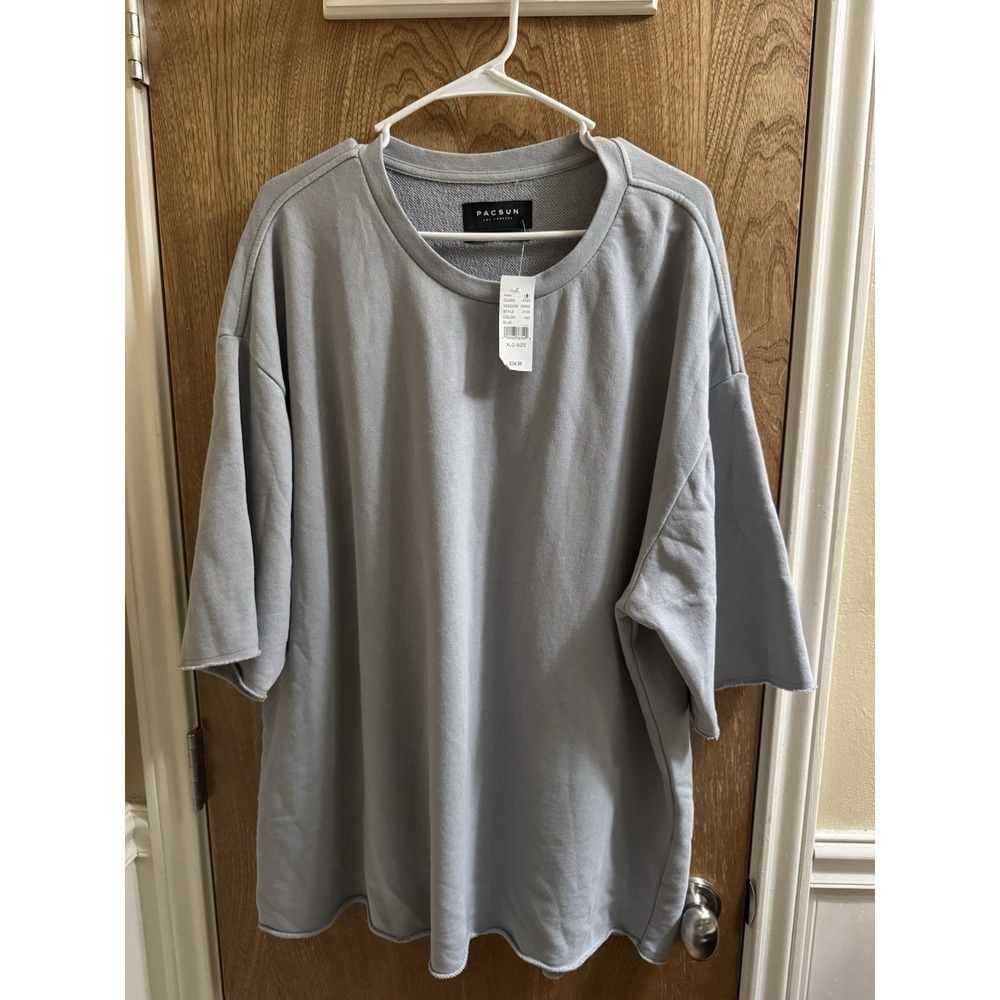 PacSun Oversized Short Sleeve Sweatshirt Light Gray Thick Material Size XL